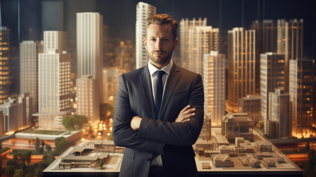 medium shot man working as real estate agent